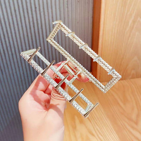 Metal Pearl Stone Embellished Hair Claw